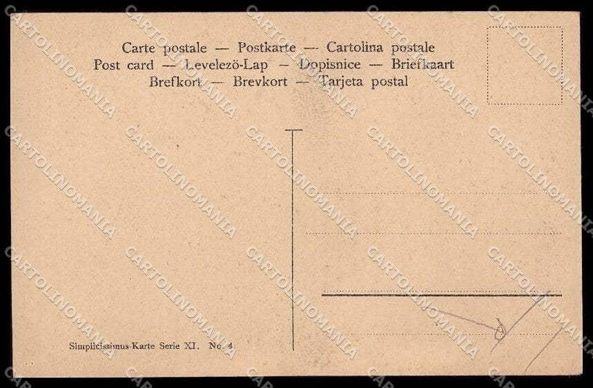 Artist Signed Reznicek Lady Art Nouveau Simplicissimus XI-4 WRINKLES pc ZG9097 – retro