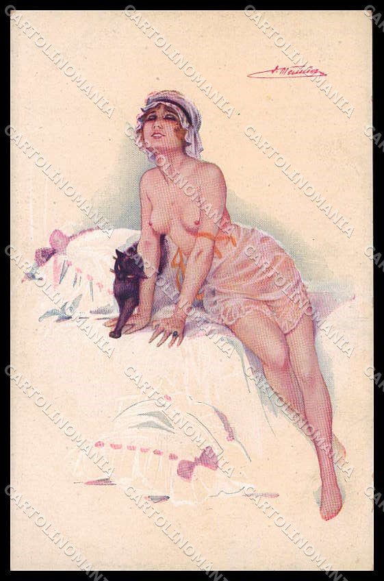 Artist Signed S. Meunier Risque Lady Volupte serie 312 WRINKLES cartolina ZG9105 – fronte