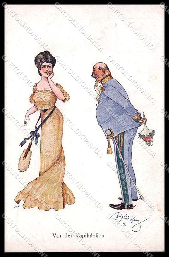 Illustratori Artist Signed Schoenpflug Lady BKWI 901-4 CORNER CREASED pc ZG9127 – fronte