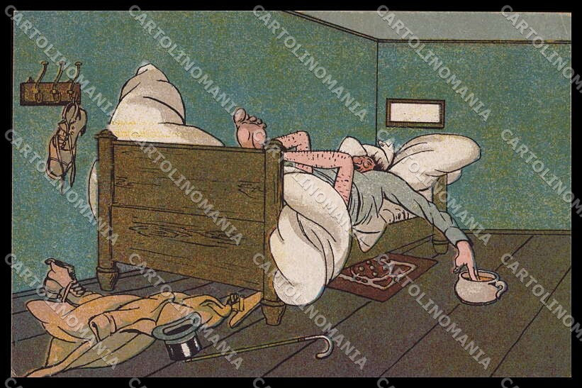Illustratori Artist Signed Man Chamber Pot Humor serie 741 cartolina ZG9131 – fronte