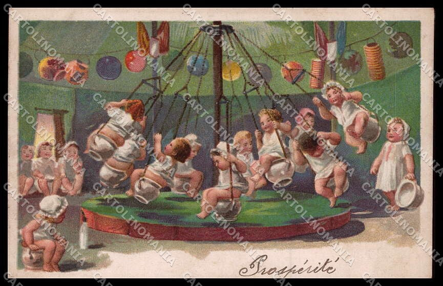 Illustratori Artist Signed Children Chamber Pot Luna Park cartolina ZG9140 – fronte