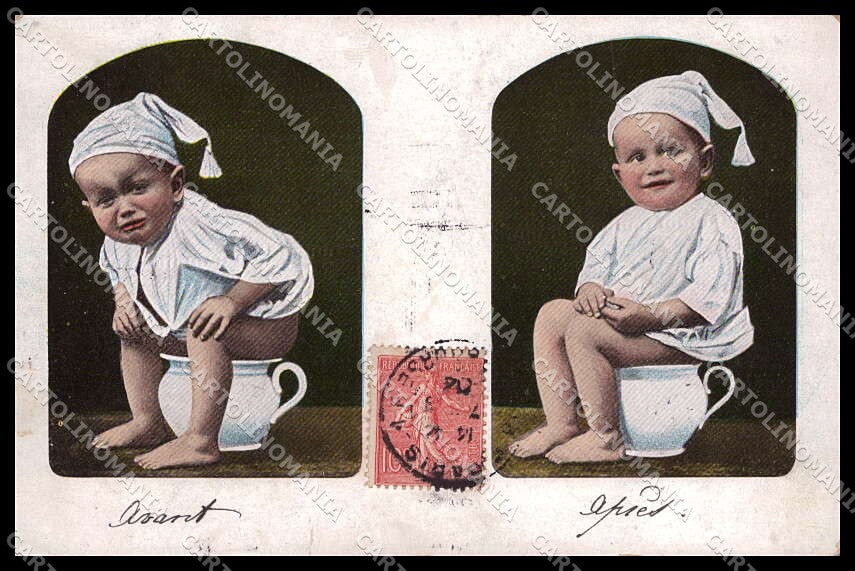 Illustratori Artist Signed Children Chamber Pot serie 201 cartolina ZG9155 – fronte