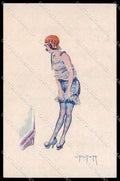 Illustratori Artist Signed L. Peltier Risque Lady serie 10-50 cartolina ZG9169 – fronte