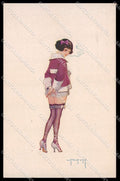 Illustratori Artist Signed L. Peltier Risque Lady serie 10-46 cartolina ZG9170 – fronte