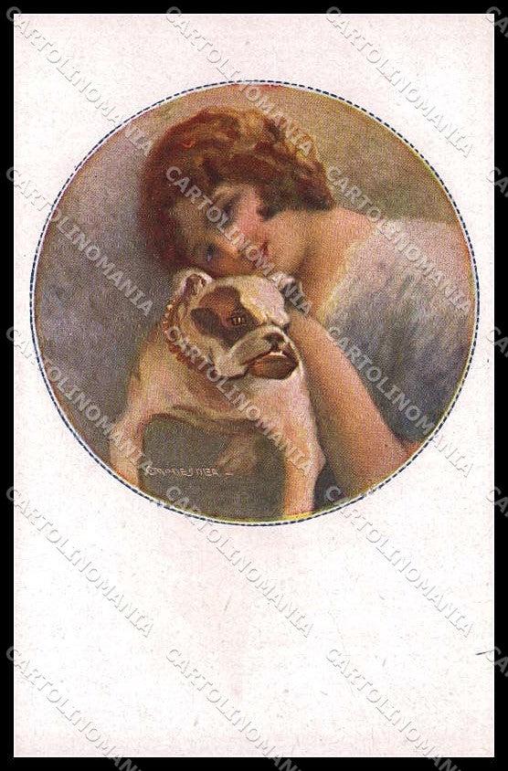 Artist Signed Monestier Lady Bull Dog serie 36-4 WRINKLES pc ZG9175 – fronte