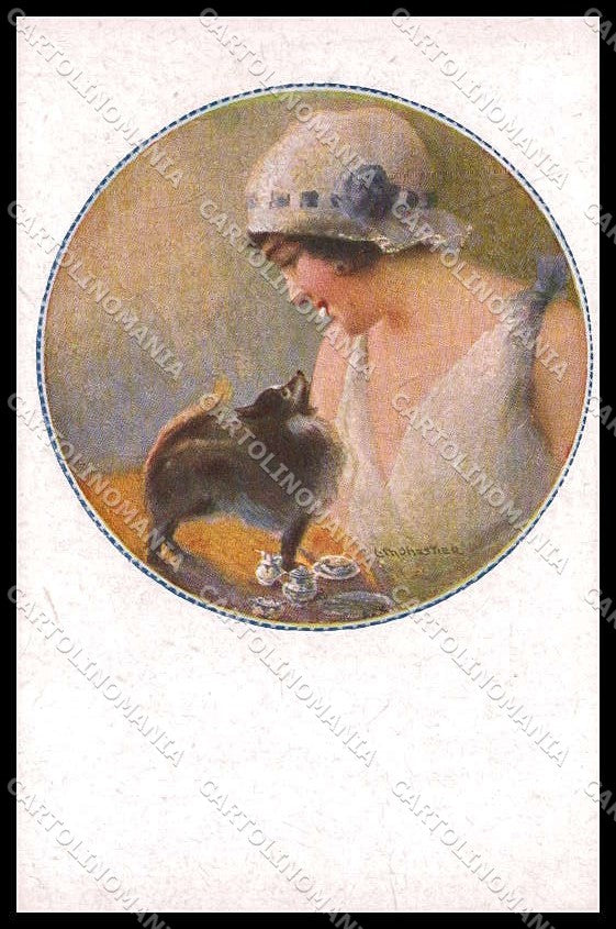 Artist Signed Monestier Lady Spitz Dog serie 36-1 WRINKLES cartolina ZG9178 – fronte