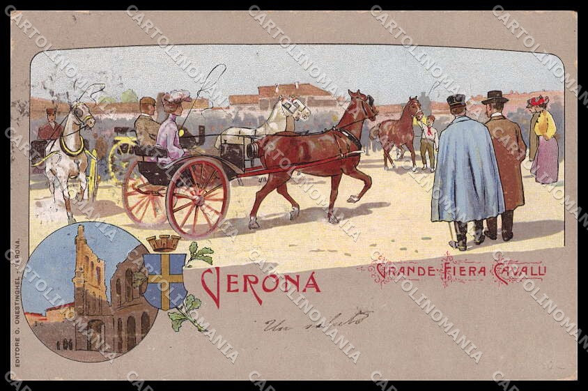 Verona città Fiera Cavalli Horse Onestinghel cartolina ZG9183 – fronte