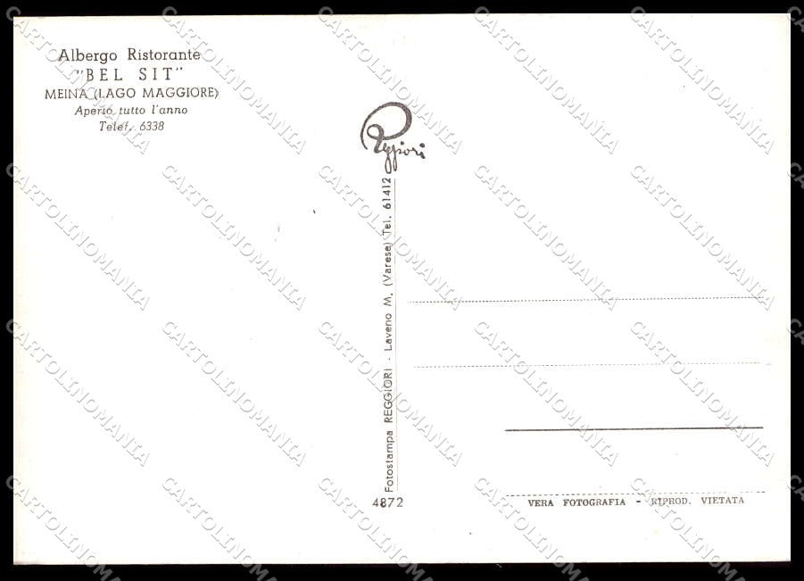 Novara Meina Albergo Ristorante Bel Sit Foto FG cartolina ZG9191 – retro