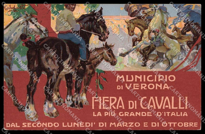 Verona Fiera dei Cavalli Codognato Art Nouveau cartolina ZG9193 – fronte
