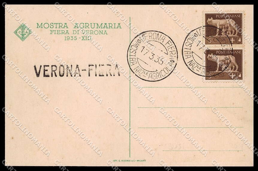 Verona Mostra Agrumaria Fiera 1935 Busi cartolina ZG9194 – retro