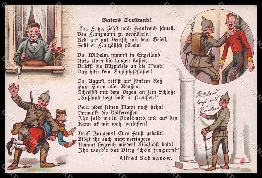 WWI WW1 German Propaganda Alfred Schmasow AK cartolina ZG9209 – fronte