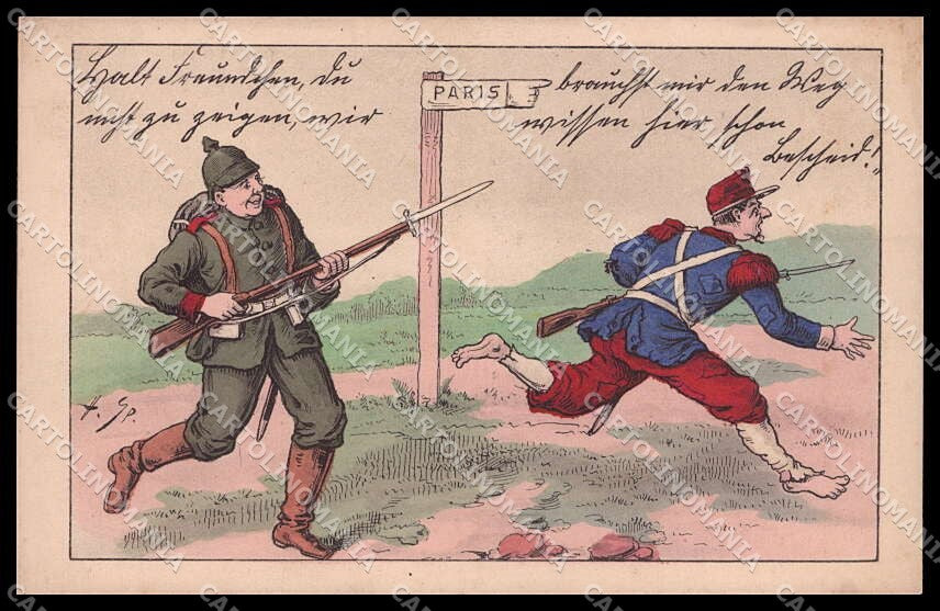WWI WW1 German Propaganda Spindler Anti French Military cartolina ZG9223 – fronte