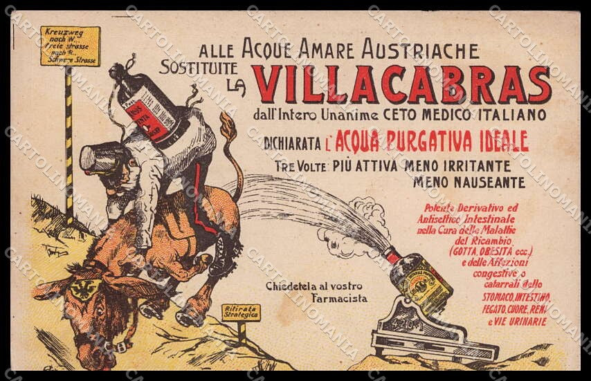 WWI WW1 Kaiser Franz Joseph Anti Austrian Donkey Propaganda cartolina ZG9228 – fronte