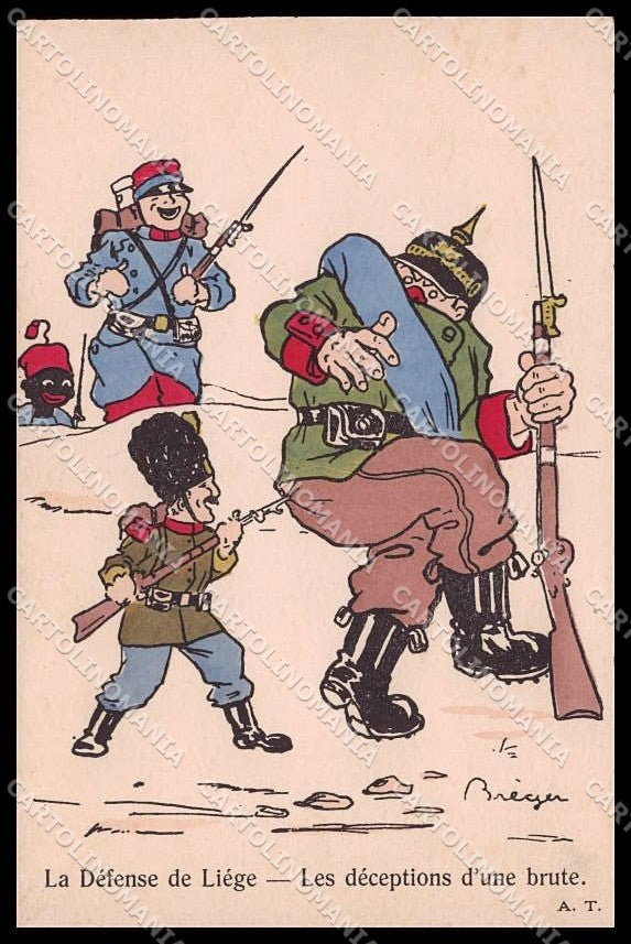 WWI WW1 Propaganda Anti German Soldier Breger cartolina ZG9248 – fronte