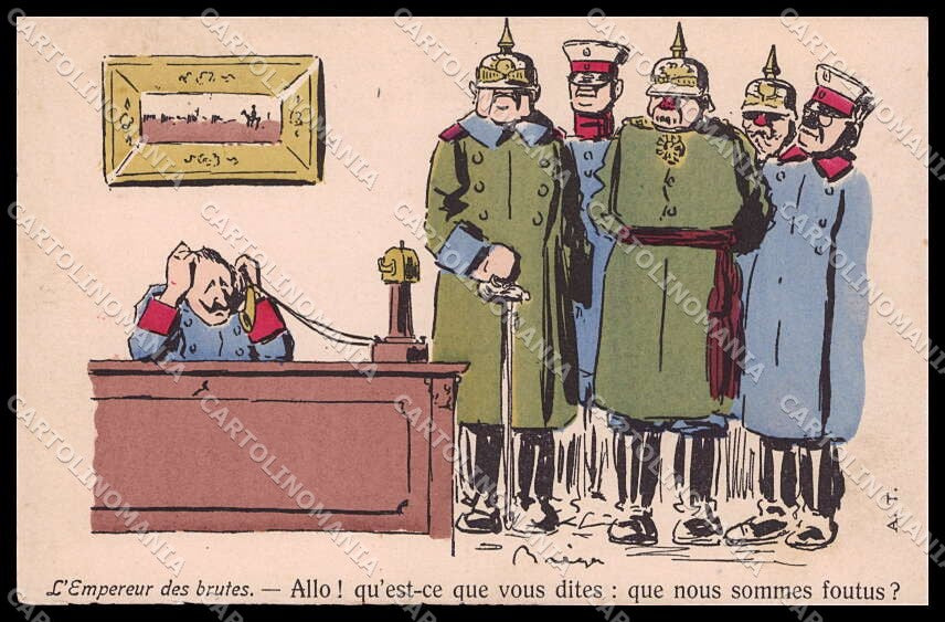 WWI WW1 Propaganda Anti German Kaiser Phone Breger cartolina ZG9250 – fronte