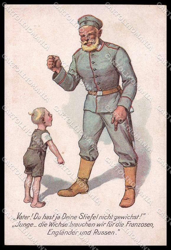 WWI WW1 German Propaganda Soldier Roten Kreuz cartolina ZG9255 – fronte
