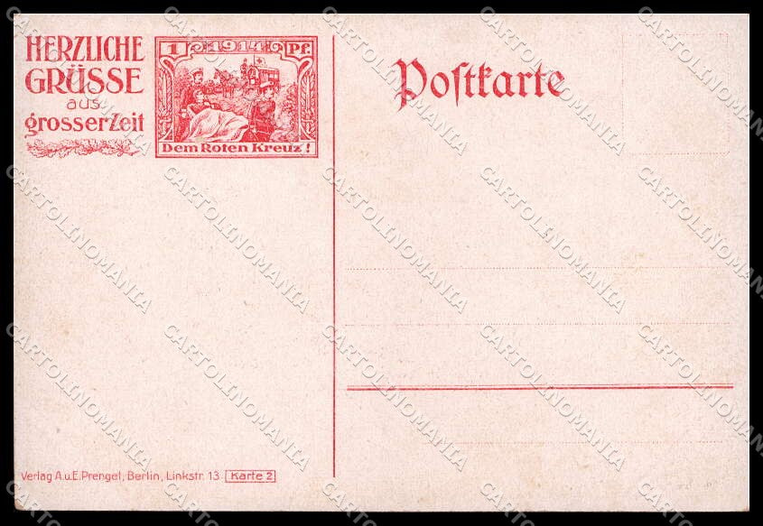WWI WW1 German Propaganda Soldier Roten Kreuz cartolina ZG9255 – retro