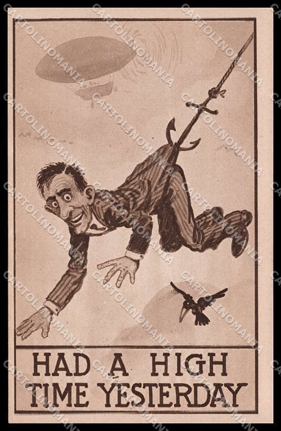 Comic Dirigible Had a High Time Yesterday cartolina ZG9256 – fronte