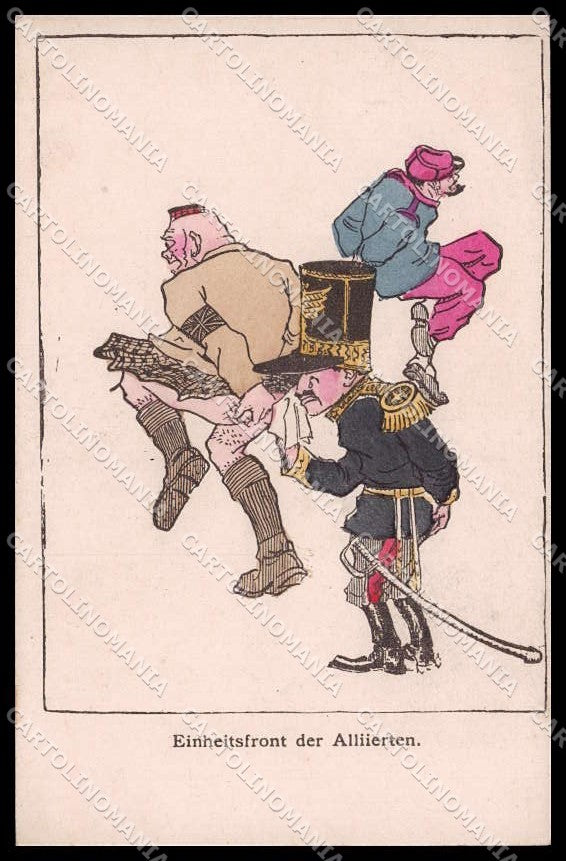 WWI WW1 German Propaganda Anti British Soldier cartolina ZG9263 – fronte