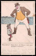 WWI WW1 German Propaganda Anti British Soldier Uboote cartolina ZG9264 – fronte