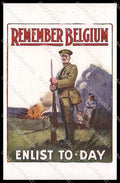 WWI WW1 Remember Belgium Soldier Affiches de la Grande Guerre cartolina ZG9268 – fronte