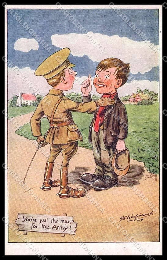 WWI WW1 British Propaganda Shepheard Raphael Tuck Soldier 8777 cartolina ZG9275 – fronte