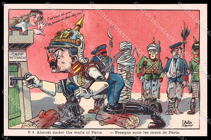 WWI WW1 Anti German Propaganda Kaiser Guillaume Muller Mummia cartolina ZG9284 – fronte