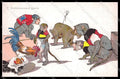 WWI WW1 Italian Propaganda Monkey Russia Bear Rooster Norfini cartolina ZG9321 – fronte
