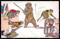 WWI WW1 Italian Propaganda Monkey Russia Bear Rooster Norfini cartolina ZG9322 – fronte