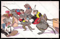 WWI WW1 Italian Propaganda Monkey Russia Bear Rooster Norfini cartolina ZG9325 – fronte
