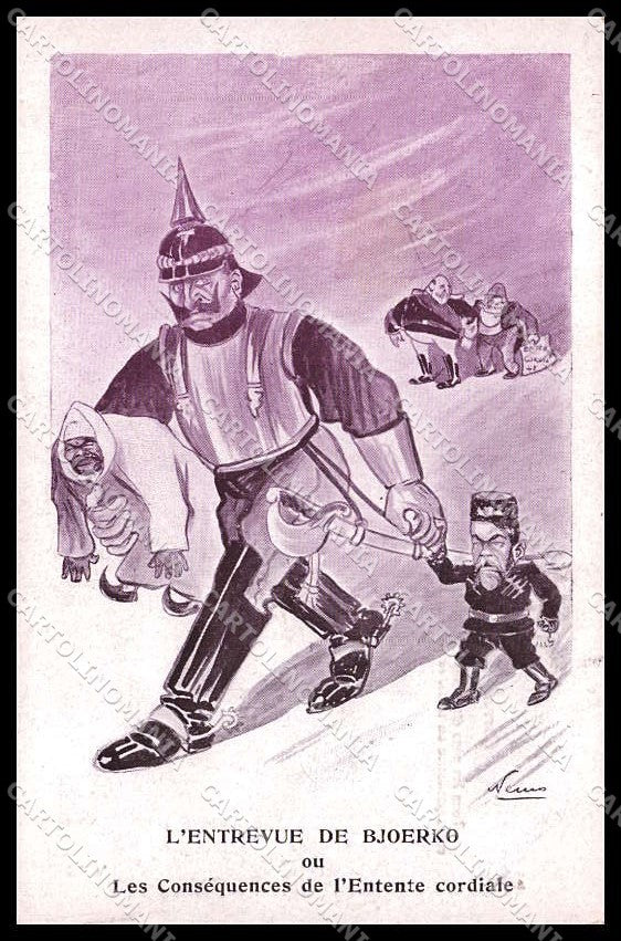 WWI WW1 Propaganda Anti German Kaiser Wilhelm Russian Czar Nemo cartolina ZG9349 – fronte