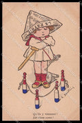 WWI WW1 French Propaganda Girl Santini cartolina ZG9352 – fronte