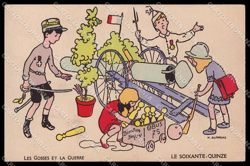 WWI WW1 French Propaganda Children Aurrens cartolina ZG9353 – fronte