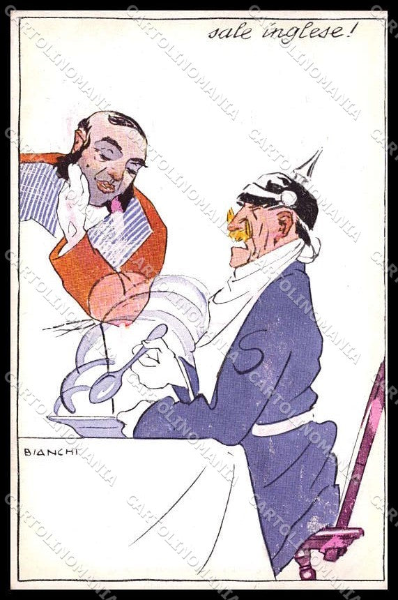 WWI WW1 Italian Propaganda Anti German Kaiser Wilhelm Bianchi cartolina ZG9355 – fronte