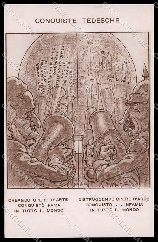 WWI WW1 Propaganda Anti German Kaiser Wilhelm Nasica Photo cartolina ZG9361 – fronte