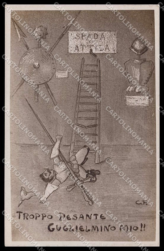 WWI WW1 Italian Propaganda Anti German Kaiser Wilhelm Photo cartolina ZG9366 – fronte