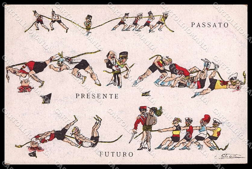 WWI WW1 Italian Propaganda Anti German Signed cartolina ZG9379 – fronte