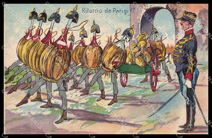 WWI WW1 Propaganda Anti German Norfini ? Fiasco Serie 2763 cartolina ZG9389 – fronte
