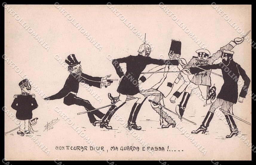 WWI WW1 Propaganda Anti Kaiser Franz Joseph Wilhelm cartolina ZG9394 – fronte