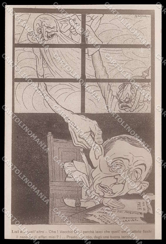 WWI WW1 Propaganda Anti German Kaiser Wilhelm Papa Photo cartolina ZG9403 – fronte