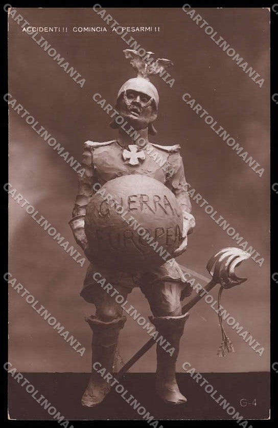 WWI WW1 Italian Propaganda Anti German Kaiser Wilhelm Photo cartolina ZG9427 – fronte