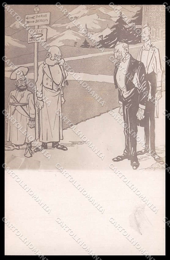 WWI WW1 Italian Propaganda Golia Kaiser Franz Joseph Wilhelm II cartolina ZG9434 – fronte