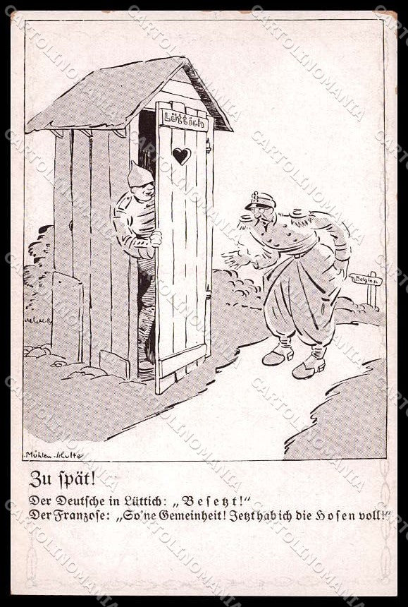WWI MÃ¼hlen Schulte German Propaganda Soldat Kriegspostkarte Blatter 7 pc ZG9437 – fronte