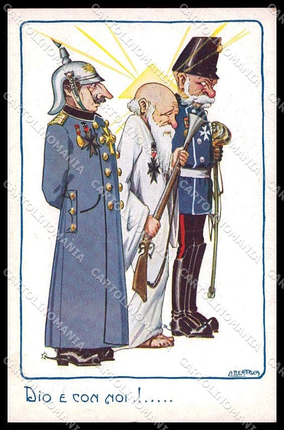 WWI Italian Propaganda Bertiglia Anti Kaiser Franz Joseph Wilhelm II pc ZG9441 – fronte