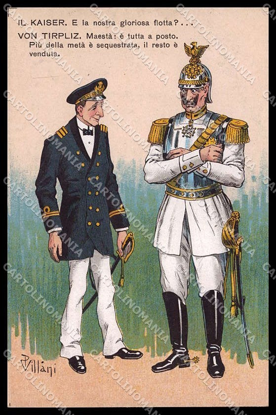 WWI WW1 Italian Propaganda Villani Anti German Kaiser Wilhelm II pc ZG9458 – fronte