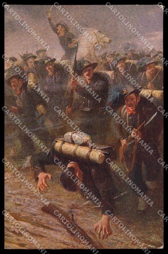 WWI WW1 Italian Propaganda Campestrini Monte Nero Bersaglieri cartolina ZG9462 – fronte