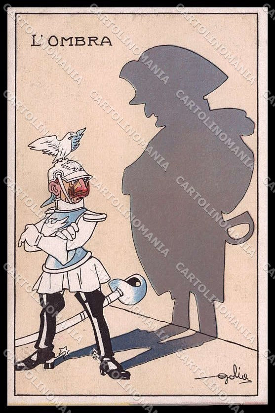 WWI WW1 Italian Propaganda Golia Kaiser Franz Joseph Wilhelm II cartolina ZG9463 – fronte