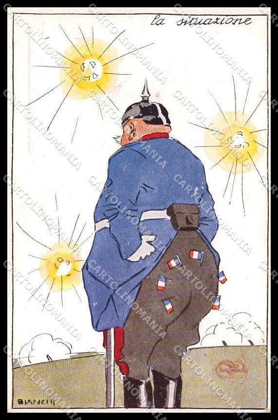 WWI WW1 Italian Propaganda Bianchi Anti German cartolina ZG9482 – fronte