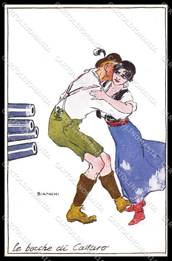 WWI WW1 Italian Propaganda Bianchi Anti German Cattaro cartolina ZG9484 – fronte