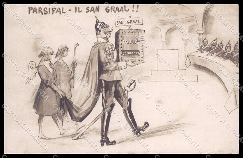 WWI WW1 Italian Propaganda Anti German Kaiser Wilhelm II cartolina ZG9493 – fronte